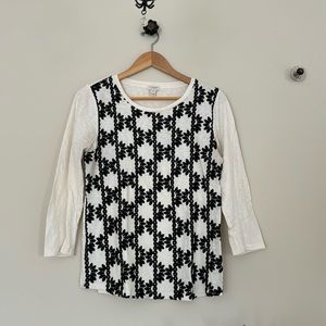 J. Crew Embroidered Floral T-Shirt Medium